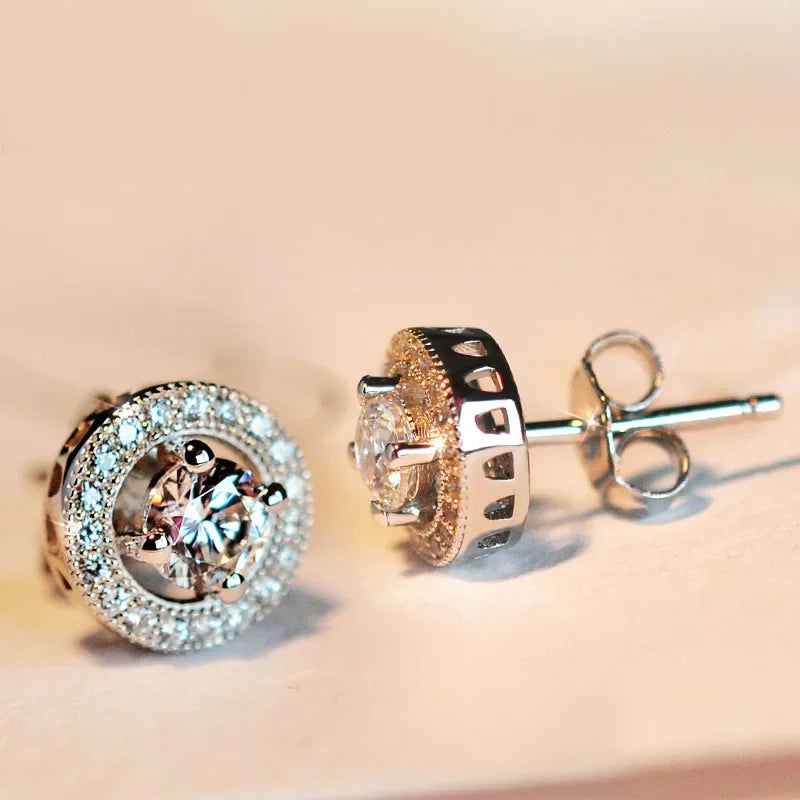 Crystal Zircon Stud Earrings - Piña Colada