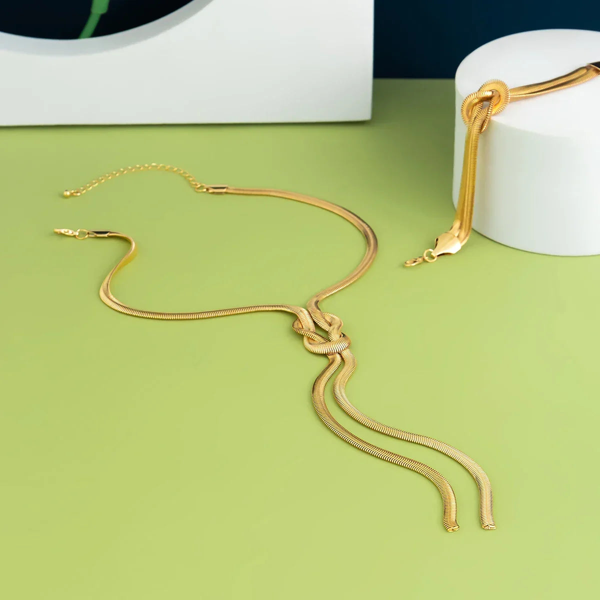 2Pcs/Set Long Snake Twisted Chain - Piña Colada