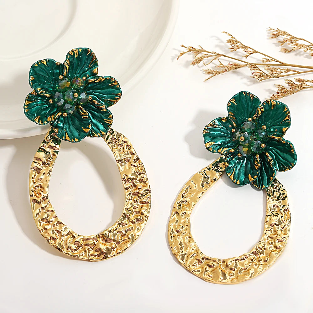 Petal Flower Water Drop Earrings