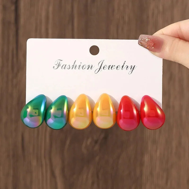Geometric Drop Earrings – Cute & Romantic Zinc Alloy Design - Piña Colada