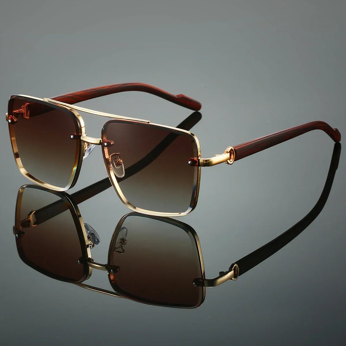 Square Metal Shades Sunglasses - Piña Colada