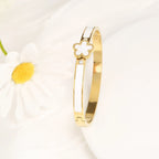 Five-Leaf Clover Open Bangle - Piña Colada
