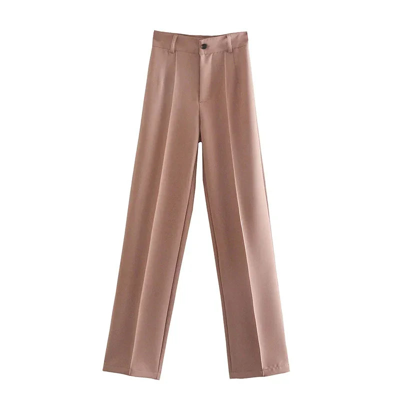 Office Wear Straight Pants - Piña Colada