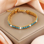 Cubic Zirconia Stainless Steel Bracelet