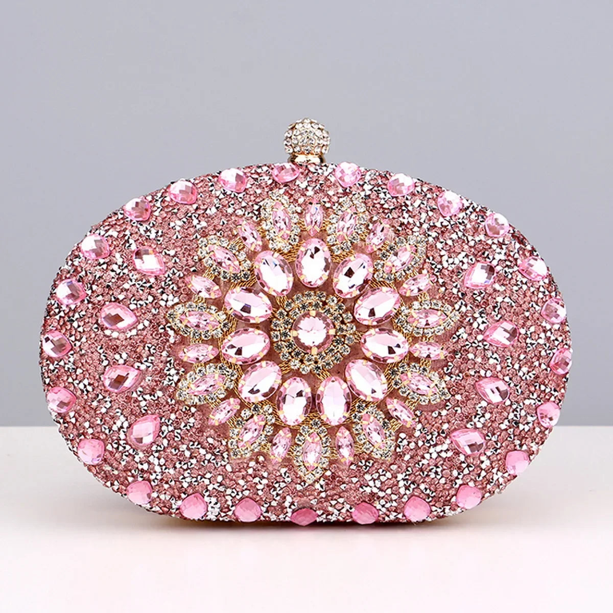 Crystal Floral Evening Clutch - Piña Colada