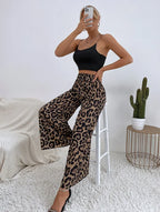Retro Leopard Print Wide Leg - Piña Colada