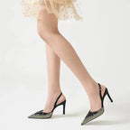 Luxury Rhinestones Gradient Slingbacks Pumps - Piña Colada