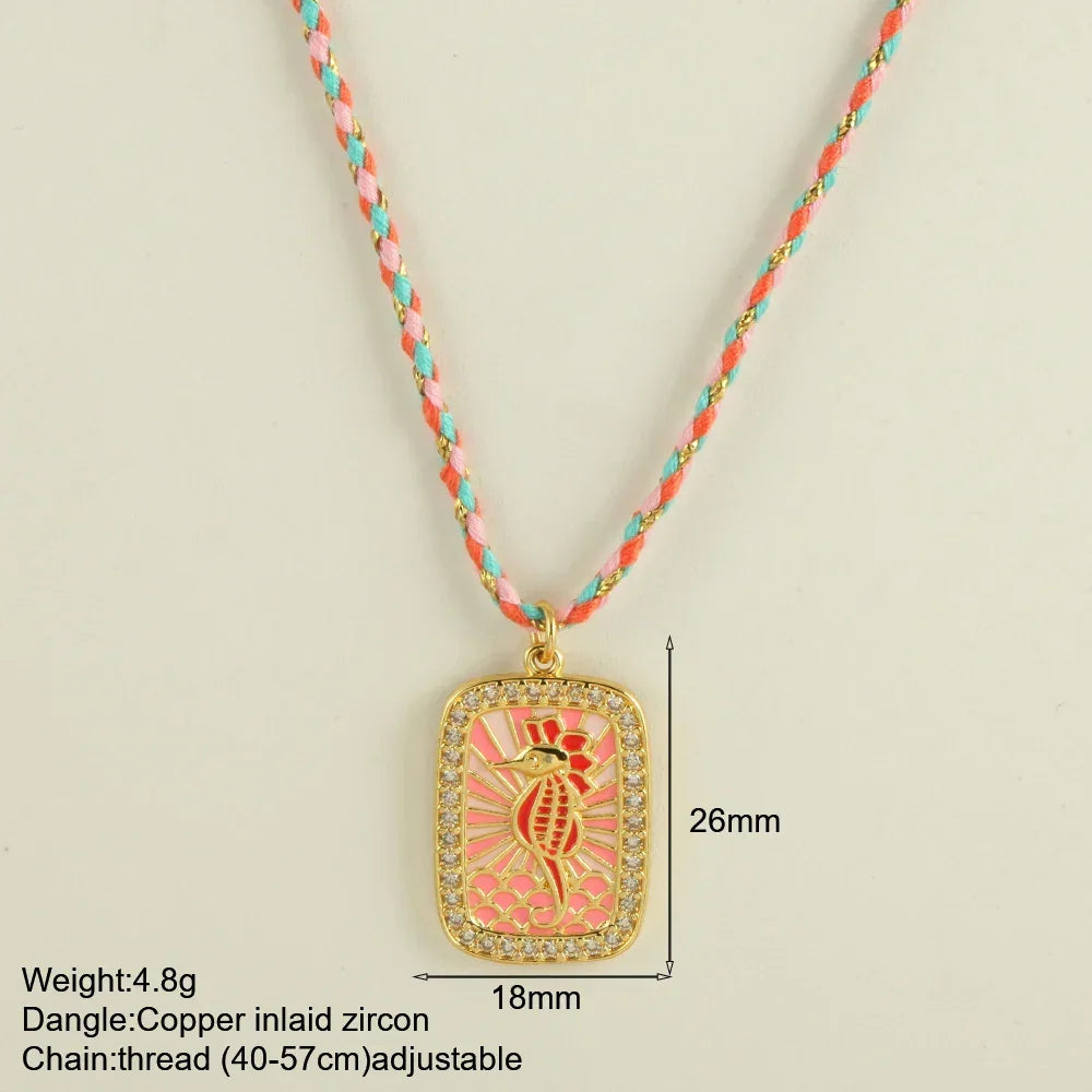 Handwoven Wool Chain Choker - Piña Colada