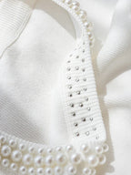 Beaded Knit Crop Tank Top – Casual Stretch Fit - Piña Colada