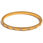 Zirconia Stainless Steel Wrist Bangle