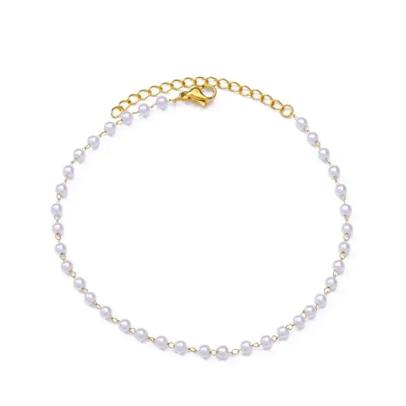 Stainless Steel Gold-Plated Anklet for Women - Piña Colada