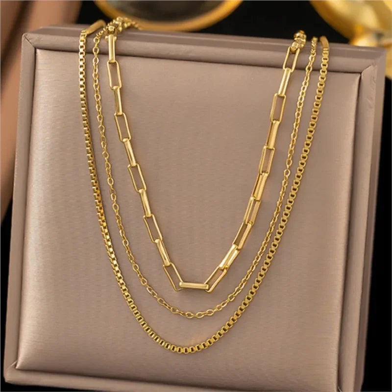 Stainless Steel Multi Layer Necklace - Piña Colada
