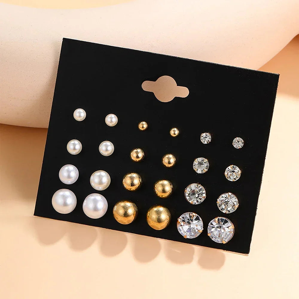 Zircon Crystal Pearl Earrings - Piña Colada