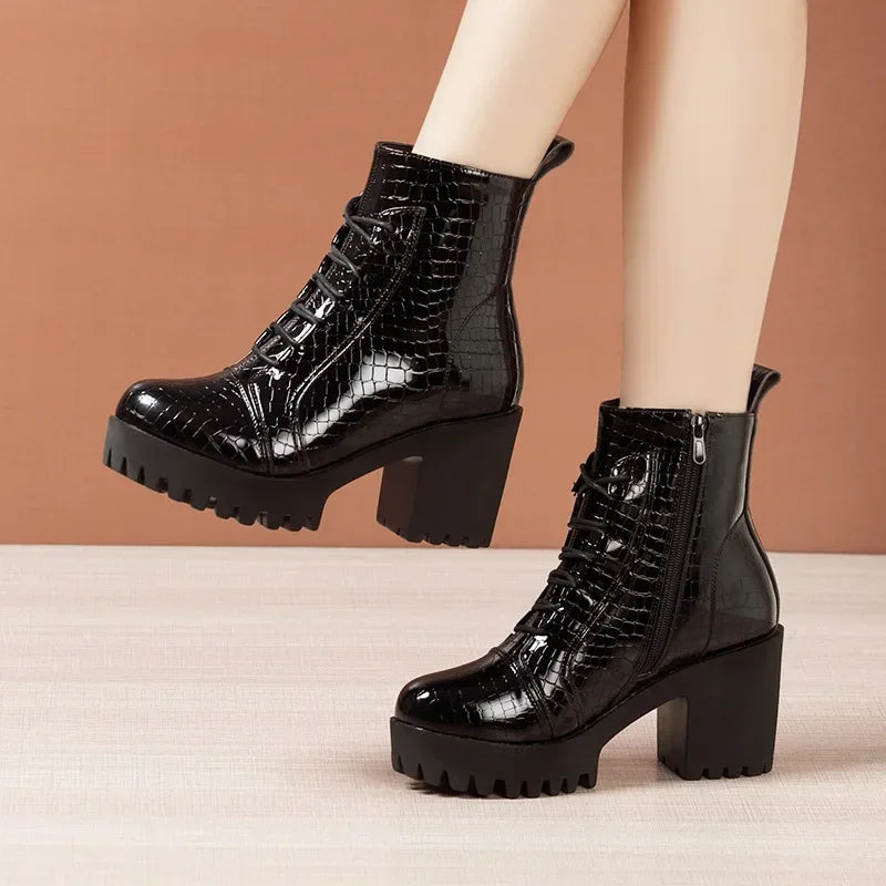 Ankle Boots Bright Leather - Piña Colada