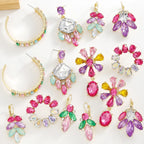 Elegant Bohemian Rhinestone Drop Earrings - Piña Colada