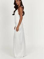 Sleeveless Hollow Floral Maxi Dress - Piña Colada