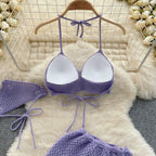Halter Knit Two-Piece Set - Piña Colada