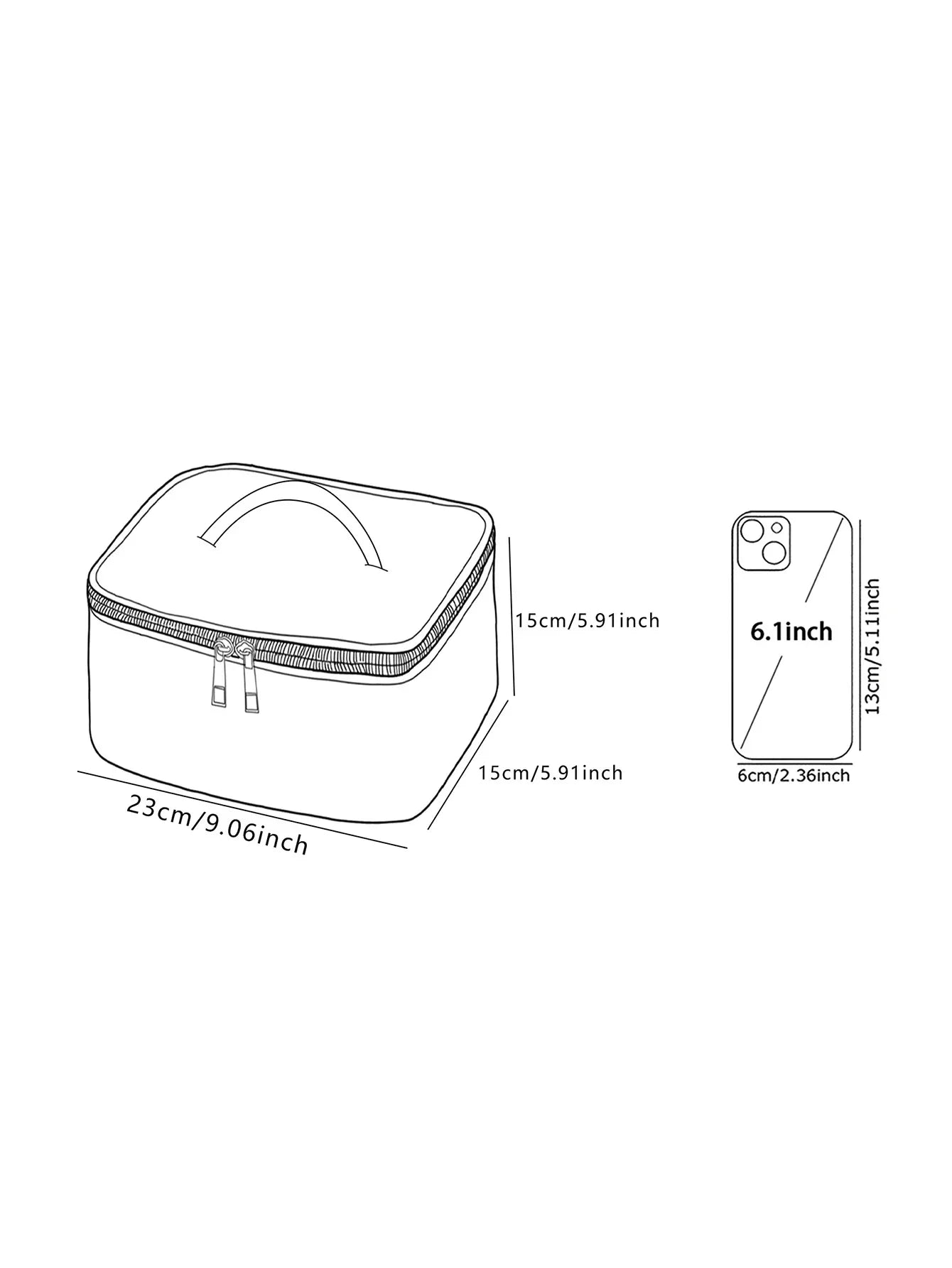 Travel Cosmetic Bag – Waterproof Polyester Makeup Organizer for Women - Piña Colada