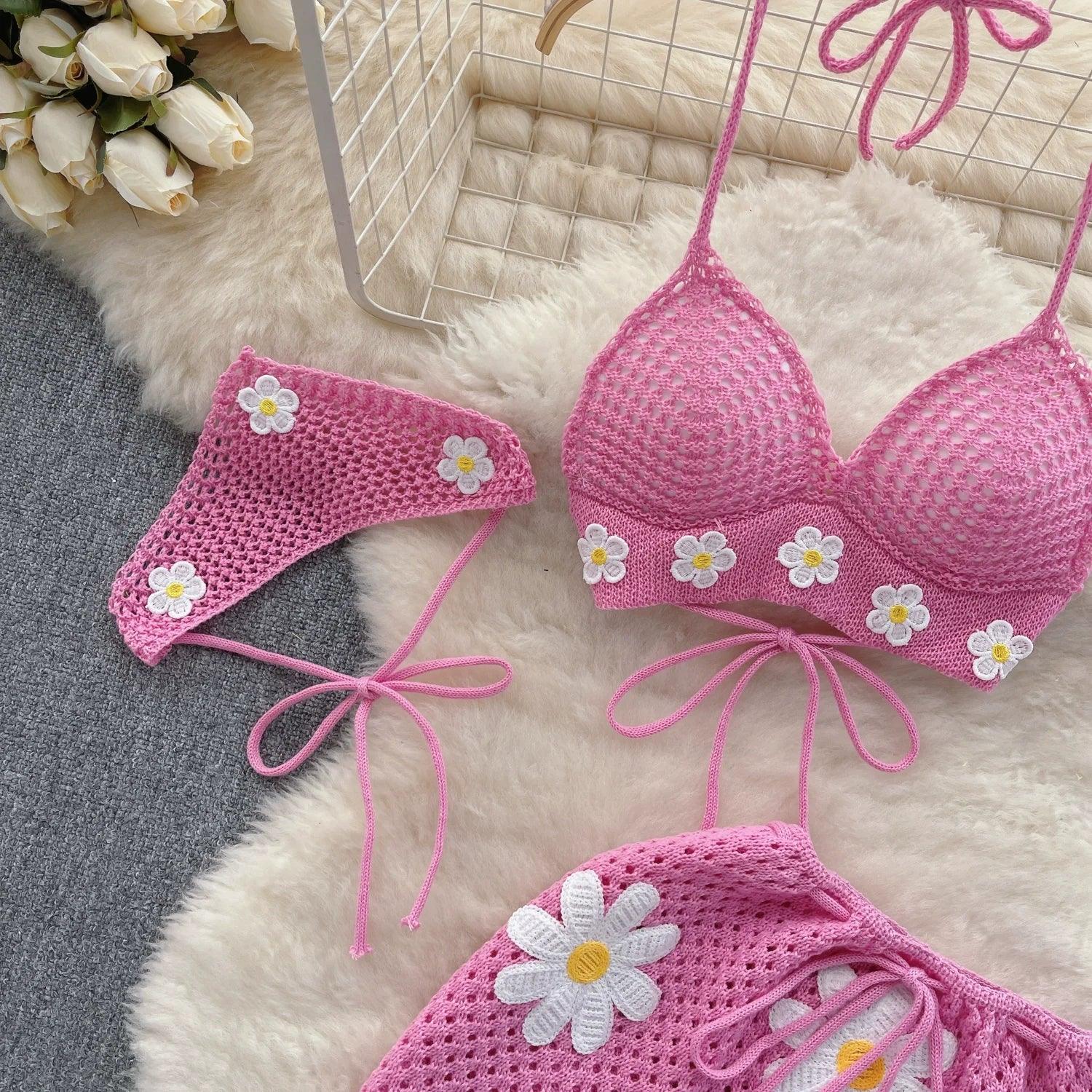 Halter Knit Two-Piece Set - Piña Colada