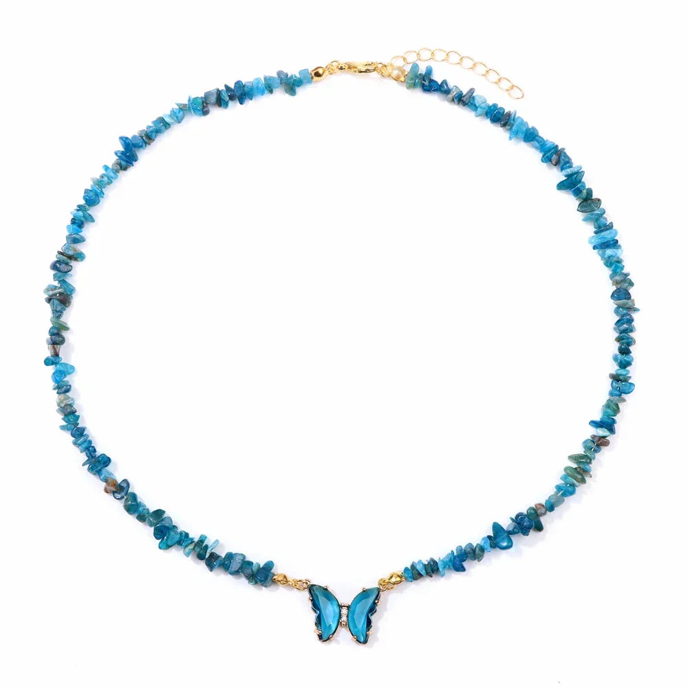 Butterfly Crystal Necklace - Piña Colada