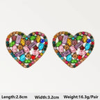 Boho Multicolor Beaded Crystal Dangle Earrings - Piña Colada