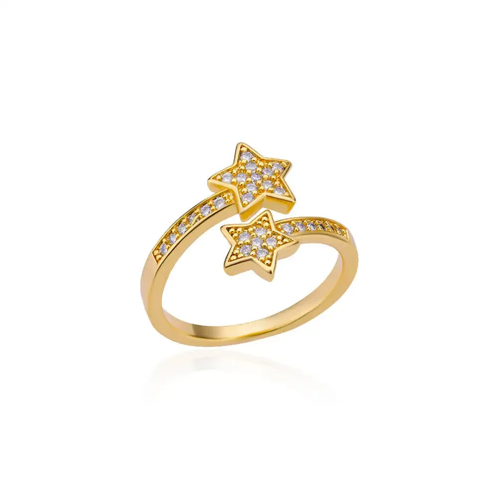 Zircon Double Star Ring - Piña Colada