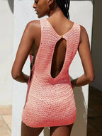 One Neck Cut Out Circle Beach Mini Dress - Piña Colada