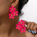 Trendy Flower Drop Earrings for Women - Piña Colada