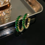 Hoop Earrings Zircon Crystal - Piña Colada