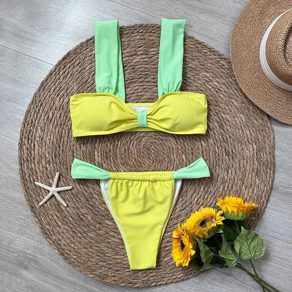 Bikini Set Solid Beachwear - Piña Colada