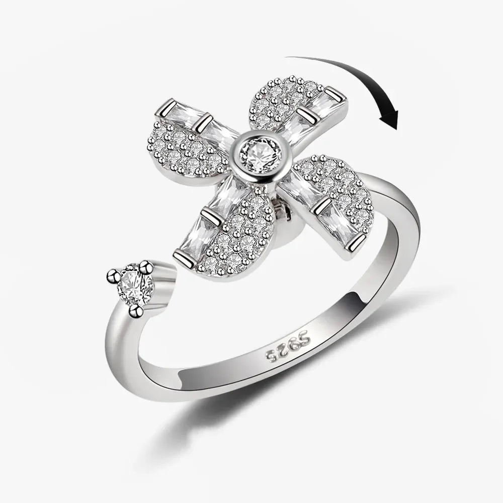 Spinner Ring Crystal Flower - Piña Colada