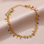 Stainless Steel Gold-Plated Anklet for Women - Piña Colada