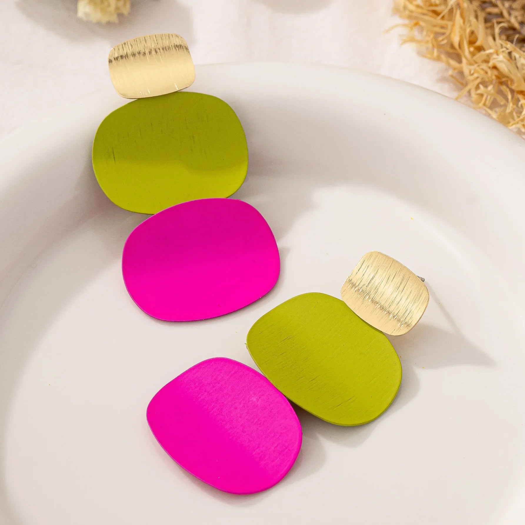 Colorful Geometric Earrings - Piña Colada
