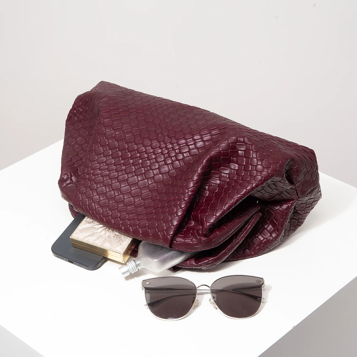Ruched Kiss Lock Mini Bag