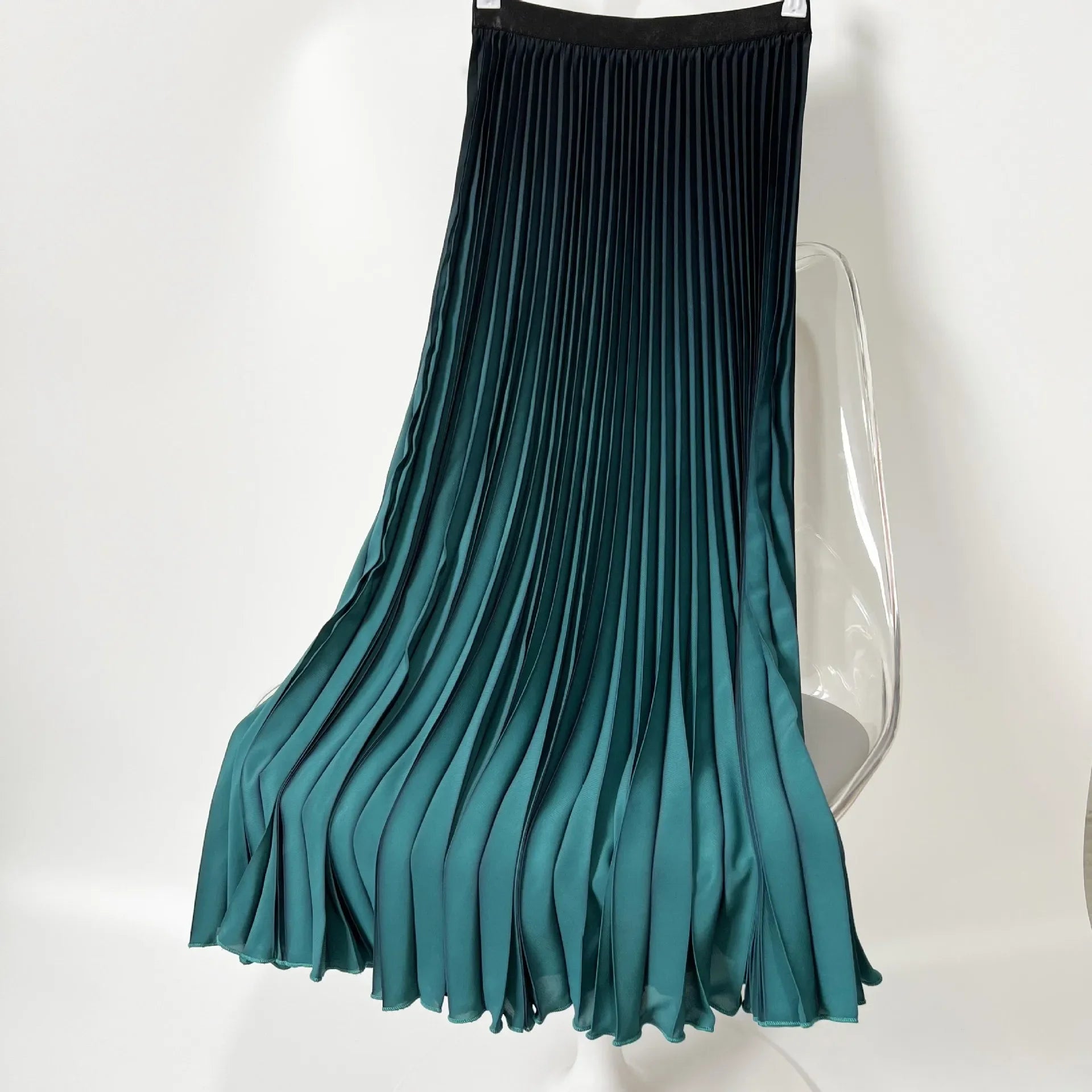 Gradient Pleated Midi Skirt - Piña Colada