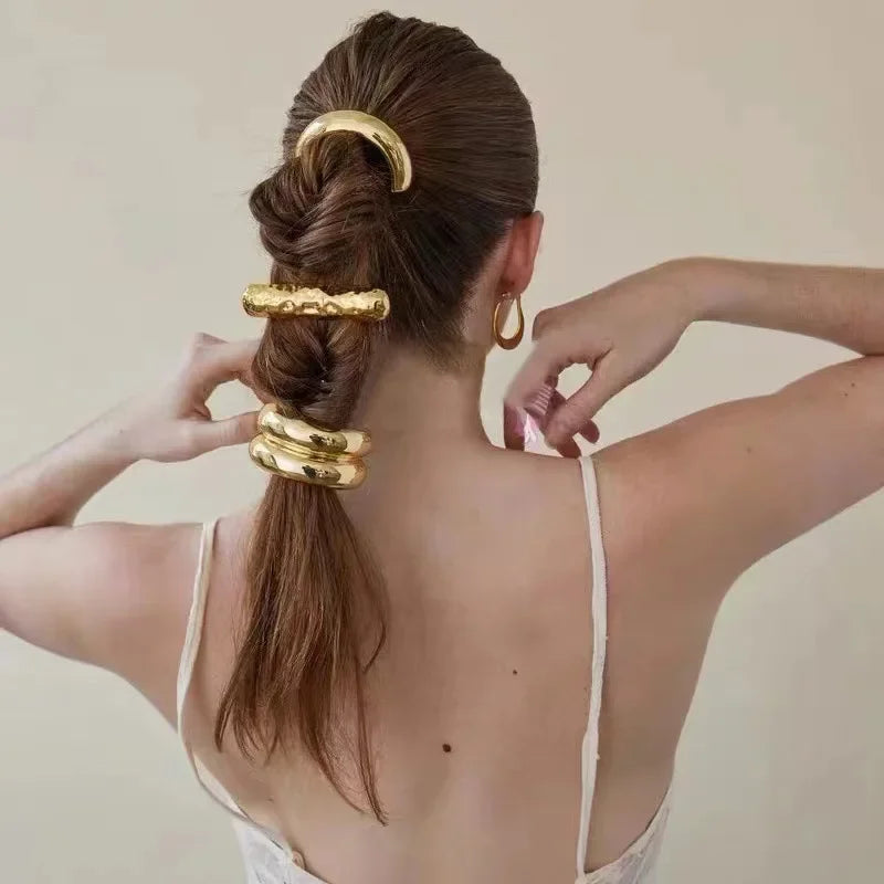 Metal Irregular Double-Layer Hair Bands - Piña Colada