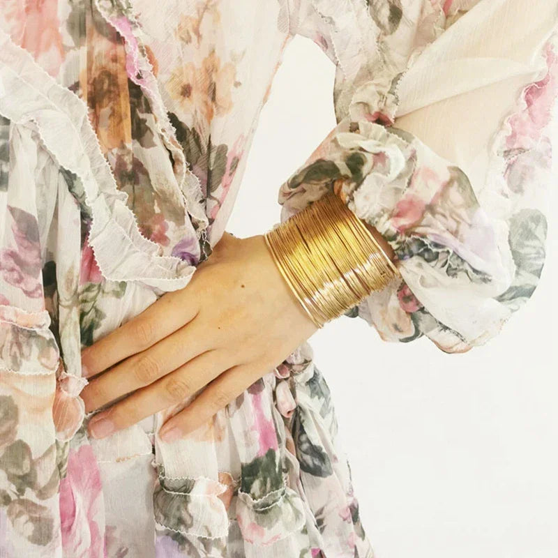 Geometric Cuff Bracelet - Piña Colada