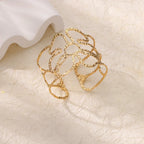 Vintage Gold Stainless Steel Hollow Leaf - Piña Colada