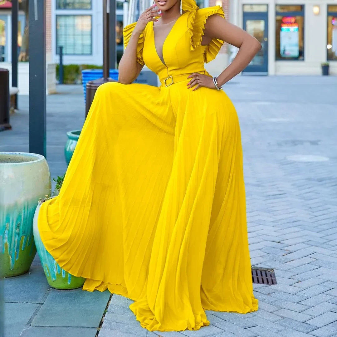 Solid Color Jumpsuit for Women - Piña Colada