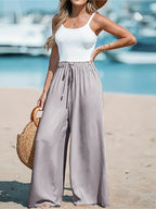 Wide Leg Loose Pants - Piña Colada
