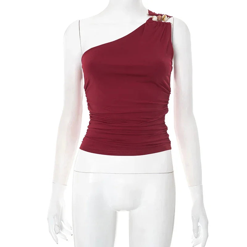 Cutenova Beaded Knit Tank Top – Sparkle in Casual Comfort - Piña Colada