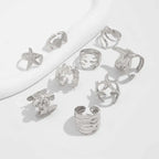 9Pcs/Set Rings Starfish Scallop - Piña Colada