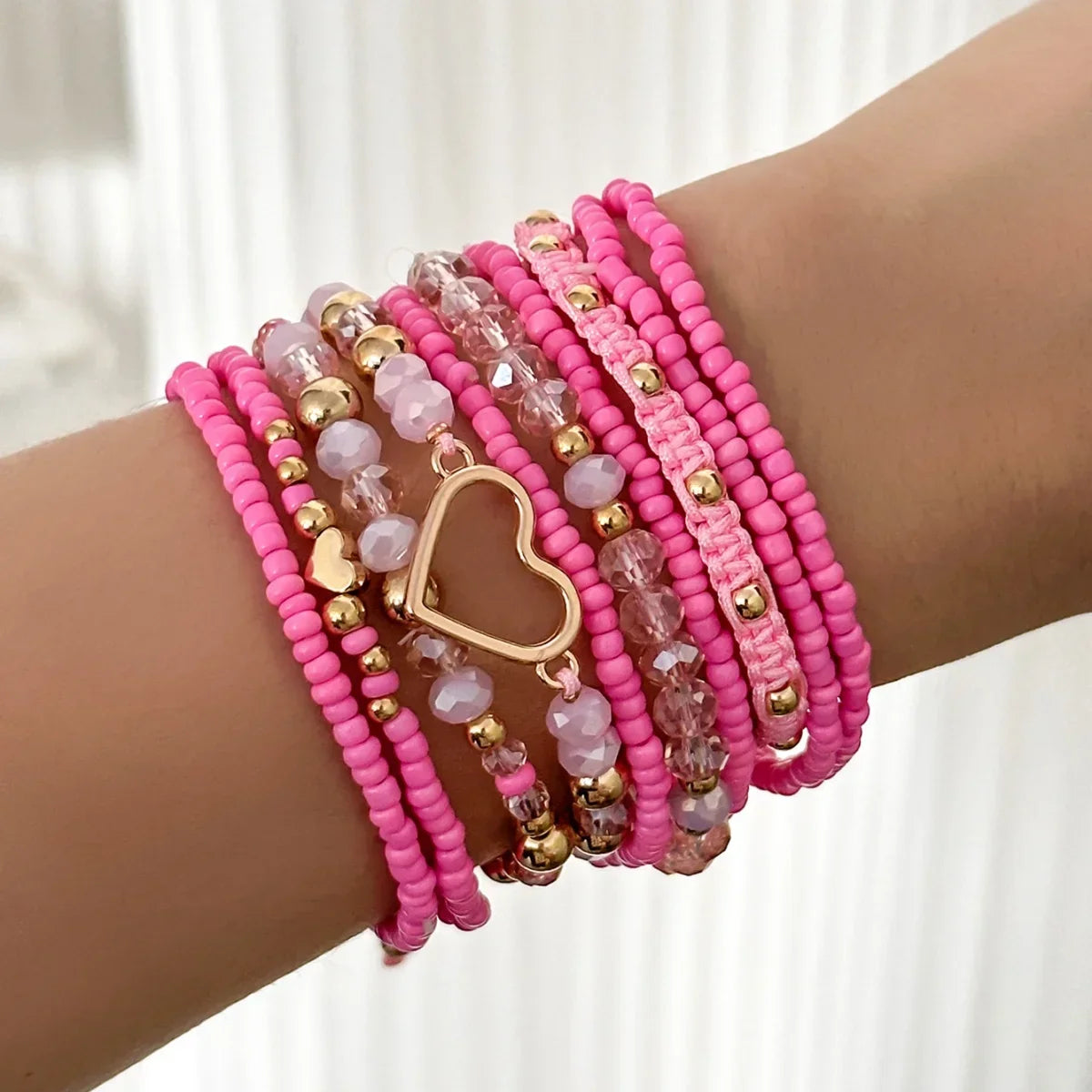Bohemian Heart Beaded Bracelets - Piña Colada