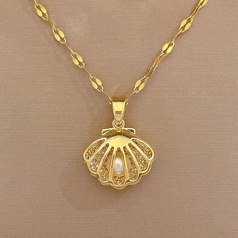Shell Pearl Necklace - Piña Colada