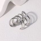 Stainless Steel Irregular Wave Ring - Piña Colada