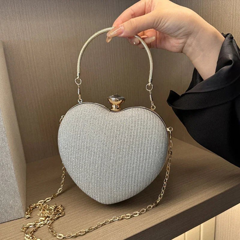 Shiny Handbag Heart Shape