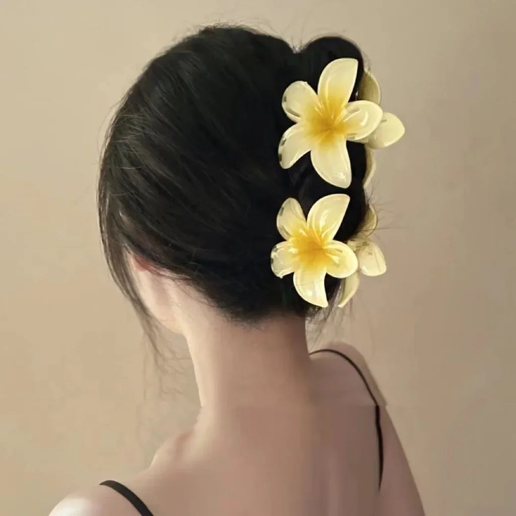 Gradient Hair Clips Women Flower - Piña Colada