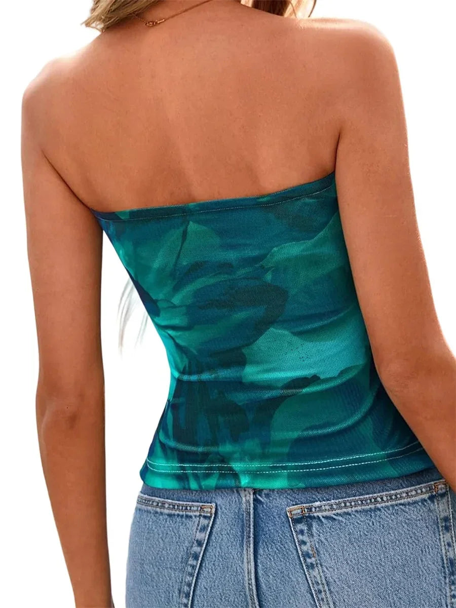 Print Tube Top Strapless - Piña Colada