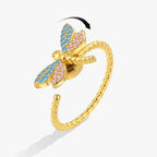 Spinner Ring Crystal Flower - Piña Colada
