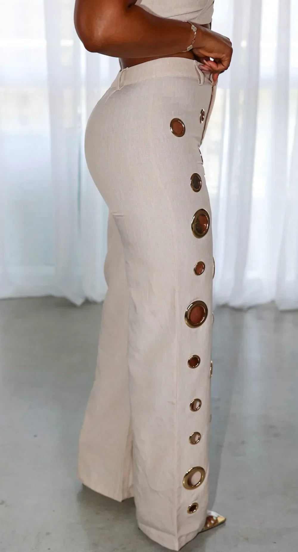 Wide Leg Pants Crop Top Outfits - Piña Colada